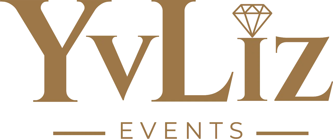 Logo Yvliz Events Doré fond transparent
